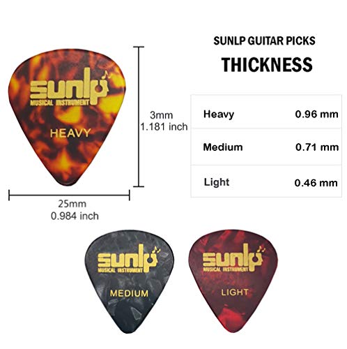 Premium Guitar Picks Variety Pack (24pcs) – Thin, Medium & Heavy Gauge with Holder for Electric & Acoustic Guitars