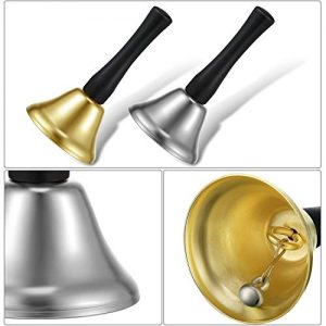 24 Pieces Hand Bells Silver Steel Service Handbells Black - Image 3