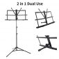 EastRock Folding Dual Use Music Stand for Sheet Music,Professional Portable Light Weight and Adjustable Music Stand-Book Stand, Portable Carry Bag