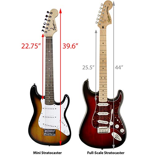 Fender Squier 3/4 Size Kids Mini Strat Electric Guitar Learn-to-Play Bundle