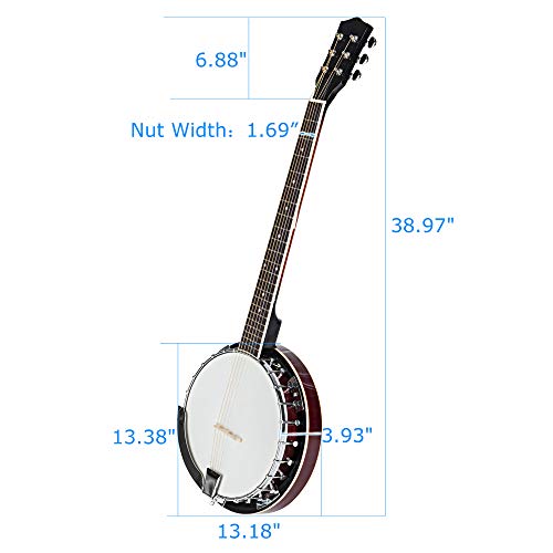 Sapelli Notopleura Wood Alloy 6-string Banj