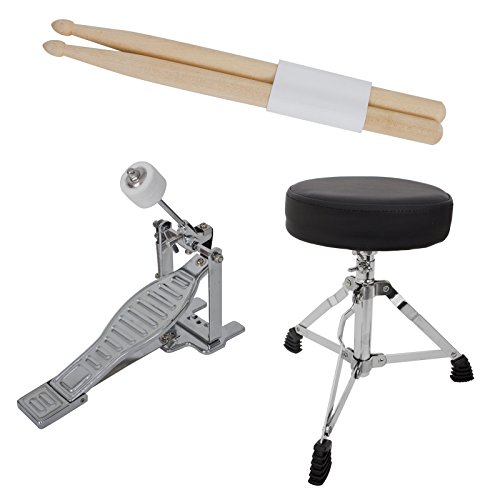 3-Piece Kids/Junior Drum Set with Adjustable Throne