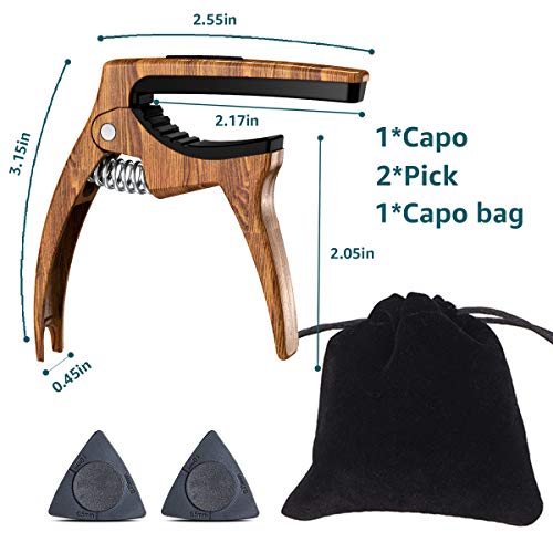 3 in 1 Zinc Alloy Metal Capo for Acoustic and Electric Guitars