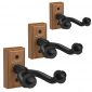 Donner Black Walnut Guitar Wall Mount Hanger 3-Packs for Different Types of String Instruments, Guitars, Bass, Folk Ukulele, Violin, Mandolin Banjo and More