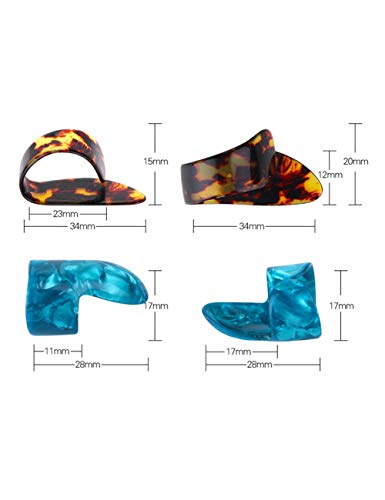 Celluloid Guitar Finger Picks Set with Case and Bonus Guitar Picks