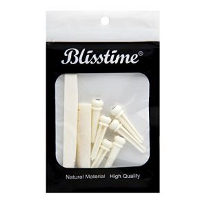 Blisstime 6 String Acoustic Guitar Bone Bridge Saddle and Nut - Image 5