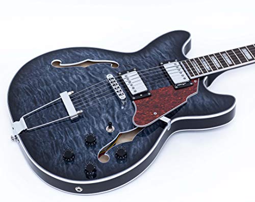 GROTE Jazz Electric Guitar Water Ripple Semi-Hollow