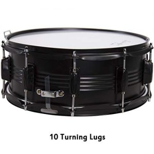 Snare Drum Set Student Steel Shell 14 X 5.5 Inches with 10 Lugs, Includes Drum Key - Image 3