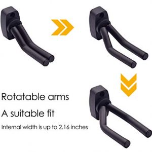 Dtown Guitar Wall Mount Hanger Set - 4 Pack Ukulele & Guitar Holder with Picks - Image 3