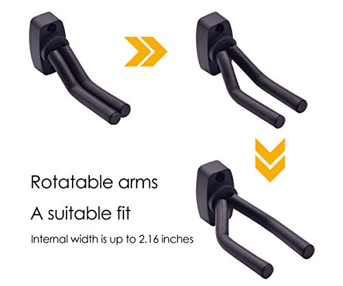 Dtown Guitar Wall Mount Hanger Set - 4 Pack Ukulele & Guitar Holder with Picks
