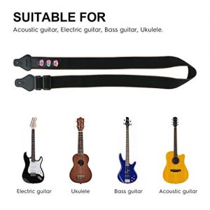 DINGDA Soft Cotton Guitar Strap with 3 Pick Holders and 3 Picks - Image 4