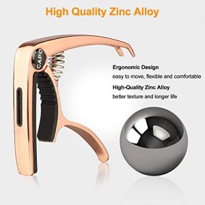 SUNJOYCO 3 in 1 Zinc Metal Guitar Capo and Rosewood Color Capo - Image 5