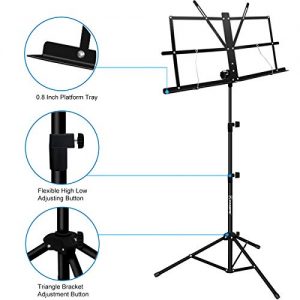 Kasonic Professional Collapsible Music Stand with LED Light – Portable, Adjustable, and Durable for Performances - Image 4