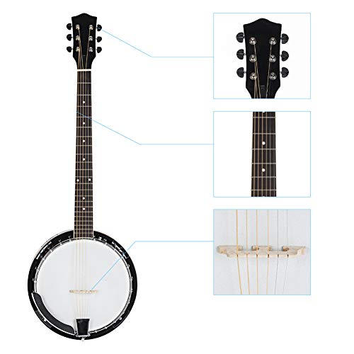 Professional Wood Metal 6-string Banjo Beginner Kit
