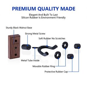 Guitar Hanger Real Hardwood Black Walnut Wall Mount Holder - Image 3