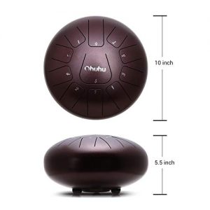 Ohuhu Steel Tongue Drum 10 Inch – 11 Notes in D Major with Bag & Mallets 🎶 Perfect for Beginners & Meditation 🧘 - Image 6