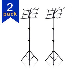 2 Packs Sheet Music Stand Metal with Carrying Bag and Music Sheet Clip Holder