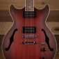 Ibanez Artcore 6 String Semi-Hollow-Body Electric Guitar, Right, Sunburst Red Flat, Full (AM53SRF)