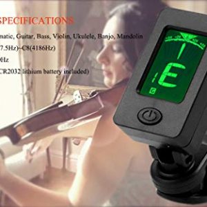 Guitar Tuner Clip-On Tuner with Guitar Capo Rosewood Color Capo - Image 6