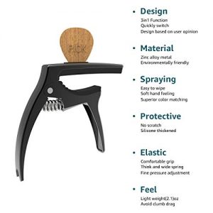 Guitar Capo 3 in 1 Zinc Alloy Metal Capo for Acoustic - Image 7