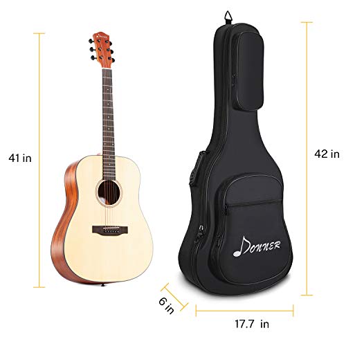 Donner 41 Inch Acoustic Guitar Gig Bag 0.5in Padding Sponge