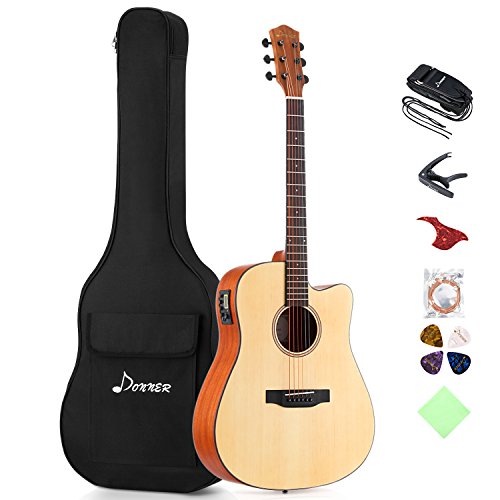 Full-size Guitar Bundle Built-in Preamp with Bag Strap Tuner String