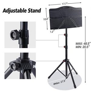 Klvied Sheet Music Stand with Violin Hanger, Portable Folding violin Stand - Image 2