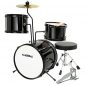 LAGRIMA 3 Piece Kids Drum Set with Adjustable Throne, Cymbal