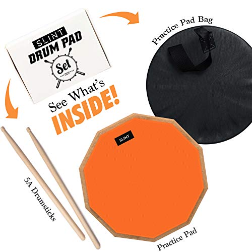 Drum Pad Double Sided with Drumsticks and Drum Bag
