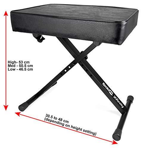 RockJam Adjustable Padded Keyboard Bench