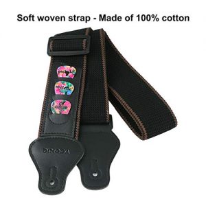 DINGDA Soft Cotton Guitar Strap with 3 Pick Holders and 3 Picks - Image 6