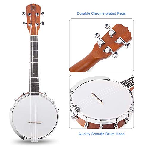Vangoa Banjo Uke, 4 String Banjolele with Armrest
