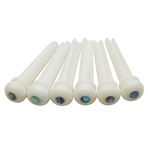 Blisstime 6 String Acoustic Guitar Bone Bridge Saddle and Nut
