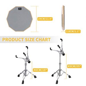 Donner Drum Practice Pad With Snare Drum Stand Adjustable Ki - Image 3