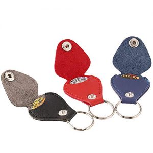 3 Pack Mini Guitar Picks Holder Case PU Leather Keychain - Image 4
