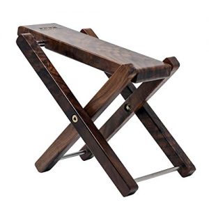 Wood Guitar Footstool Black Walnut Solid Wood Footrest 3-Level Adjustable Height Folding Widen Guitar Pedal