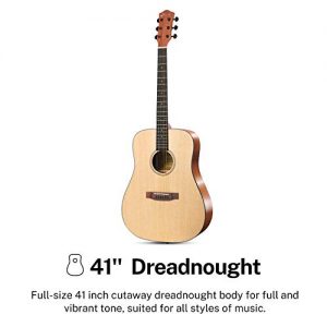 Donner DAG-1 Beginner Acoustic Guitar – Full-size 41" Dreadnought Bundle with Gig Bag & Accessories - Image 5