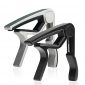 WINGO 6 String Single-handed Guitar Capo For Acoustic Electric Guitar - 2 Pack of Black and Silver