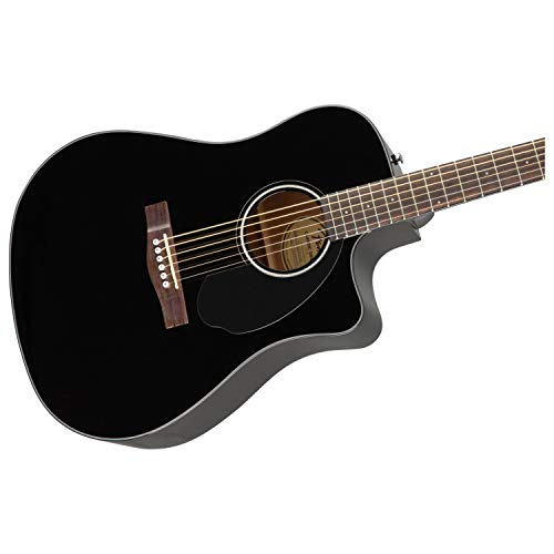 Dreadnought Solid Top Black Acoustic-Electric Guitar