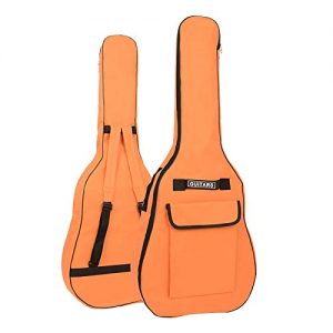 YiPaiSi 41 Inch Acoustic Guitar Bag, Guitar Bag Dual Adjustable Shoulder Strap Acoustic Guitar Gig Bag, Waterproof 5mm Sponge Padded Gig Bag Case (Orange)