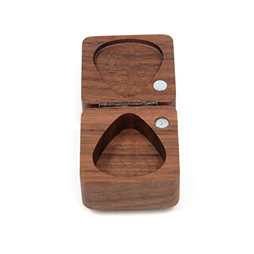 Geesatis Guitar Pick Box Storage Wooden Guitar Picks Case