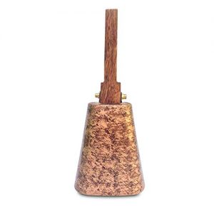 CowBell - Hand Bell for Sporting Events or cowbell for Outside - a Large 10 inch cowbell Loud Noise Makers Instrument with Wooden Handles for Football CowBell - with Solid Antique Copper Finish