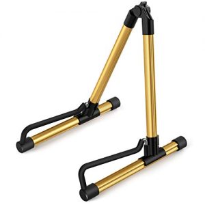 Donner DS-1 Gold Portable Ultimate Guitar Stand for Acoustic Electric Classical Bass Guitar,Single Guitar Stand