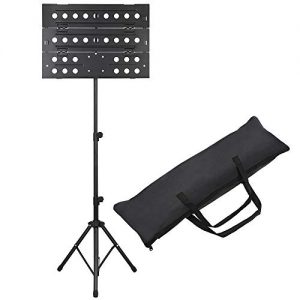 Sheet Music Stand Collapsible Orchestra Portable, Professional Folding Music Stand with Carrying Bag, Height and Angle Adjustable Metal Music Sheet Stand Suitable for Instrumental Performance