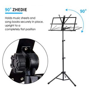 lotmusic Music Sheet Stand Foldable Holder Tripod Base Metal - Image 4