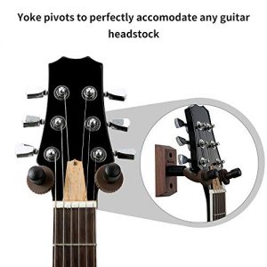 3 Pack Black Walnut Guitar Wall Mount - Premium Hanger for Acoustic, Electric, Bass & Ukulele Guitars - Image 4