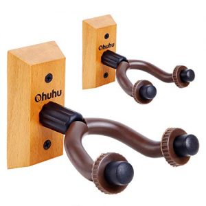 Guitar Wall Mount Hanger 2-Pack, Ohuhu Guitar Hanger Wall Hook Holder Stand for Bass Electric Acoustic Guitar Ukulele