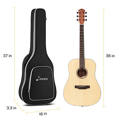 Donner 36 Inch Acoustic Guitar Gig Bag – Ultimate Protection with Waterproof Ripstop Nylon & Spacious Storage