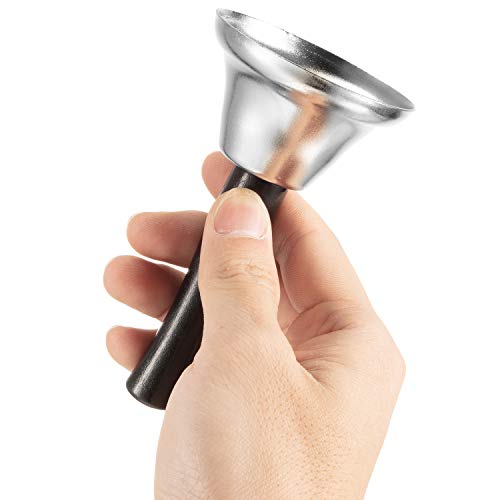 3 Pieces Steel Handbell Hand Bell Call Bell Black Wooden