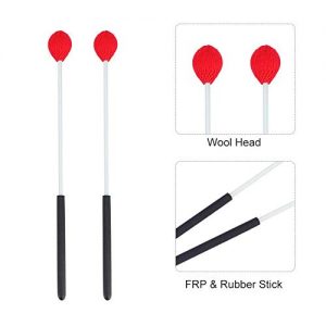 Wool Head Keyboard Marimba Mallets with Rubber Fiberglass Handles - Image 4
